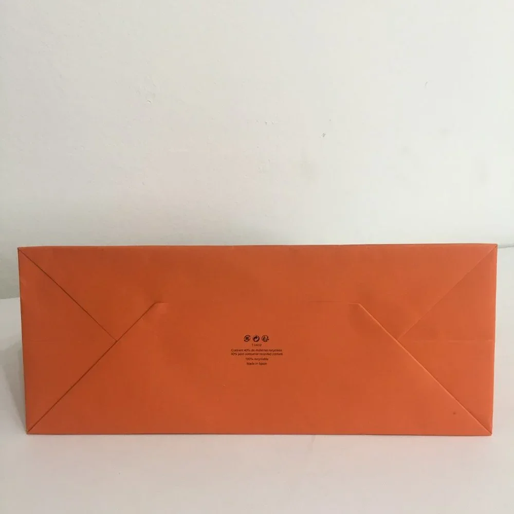 Hermes Authentic Paper Shopping Gift Bag 18.5 x 16.5 x 6.5 Rectangular Orange